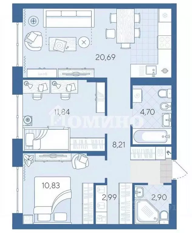 2-к кв. Тюменская область, Тюмень ул. Алексея Сергиенко, 9 (60.6 м) - Фото 1