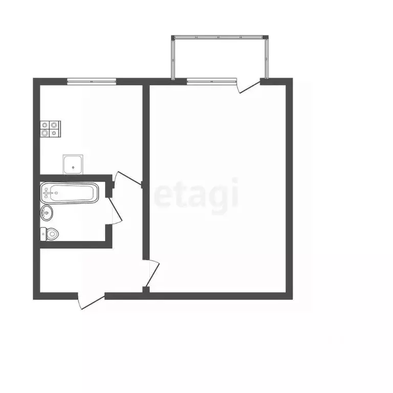 1-к кв. Бурятия, Улан-Удэ ул. Столбовая, 54 (34.7 м) - Фото 1
