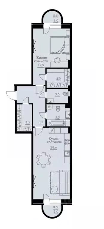 2-к кв. Воронежская область, Воронеж ул. Жилина, 7 (74.4 м) - Фото 0