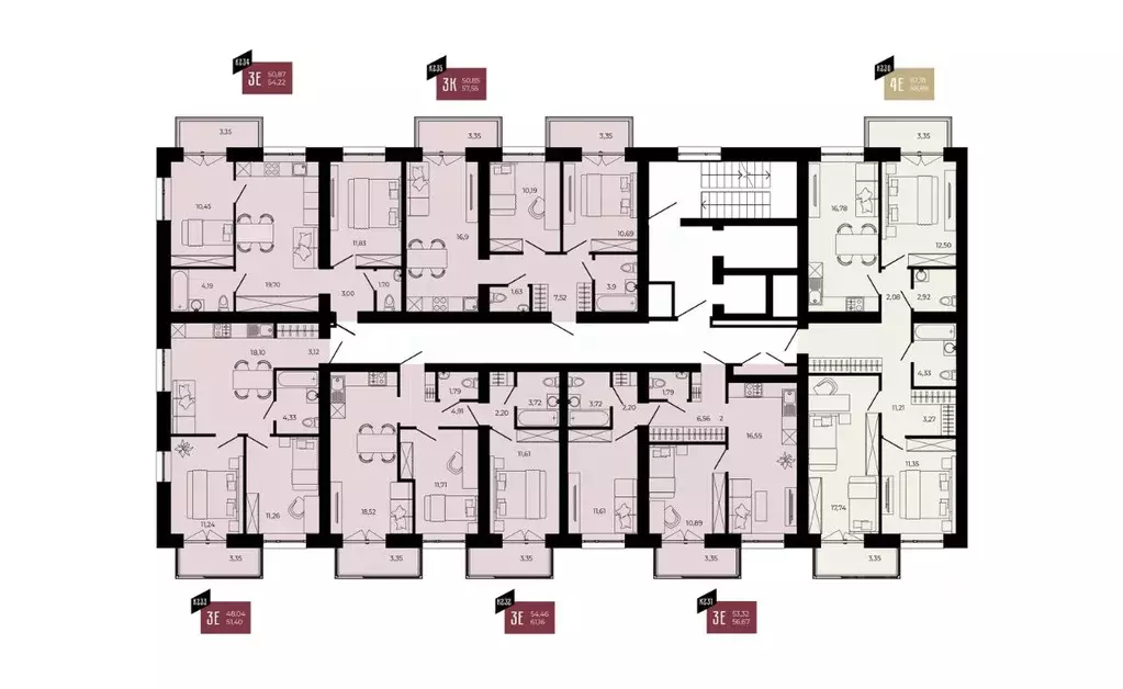 3-к кв. Пензенская область, Пенза ул. Тепличная, 55 (54.22 м) - Фото 2