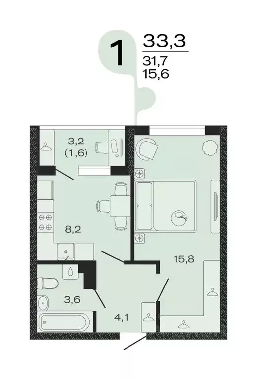 1-к кв. Краснодарский край, Новокубанск Капланово мкр, Эво жилой ... - Фото 1