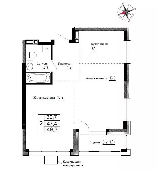 Квартира-студия: Новый, улица Ленина, 6с2 (49.3 м) - Фото 0