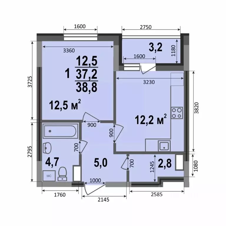 1-к кв. Владимирская область, Владимир Веризино мкр, Веризино лайф ... - Фото 1