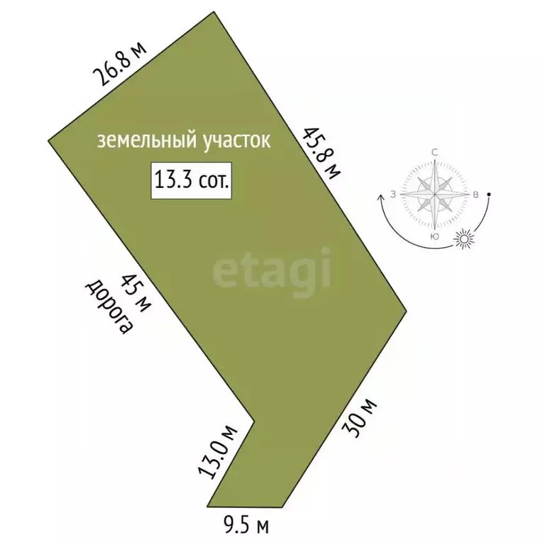 Участок в Татарстан, Альметьевск Урсала мкр, ул. Бахорина (1329.0 ... - Фото 2