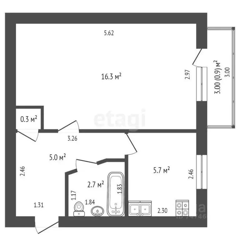 1-к кв. Крым, Красноперекопск 2-й мкр, 20 (30.0 м) - Фото 1