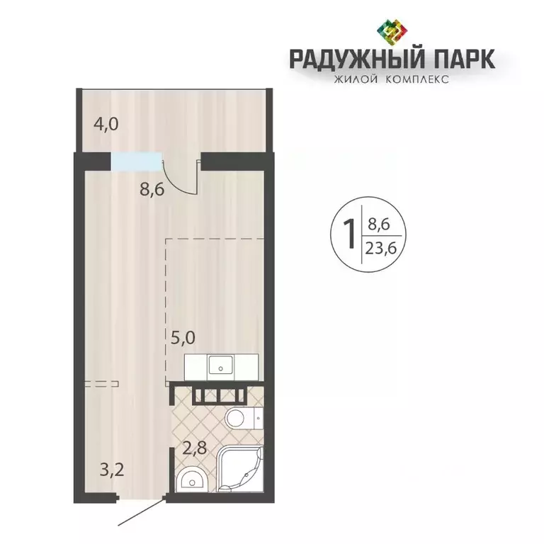 1-к кв. Иркутская область, Иркутск ул. Костычева (23.6 м) - Фото 0