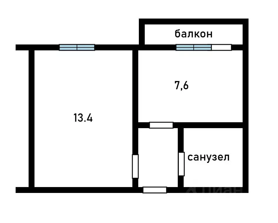 1-к кв. Томская область, Томск ул. Говорова, 8 (27.3 м) - Фото 2