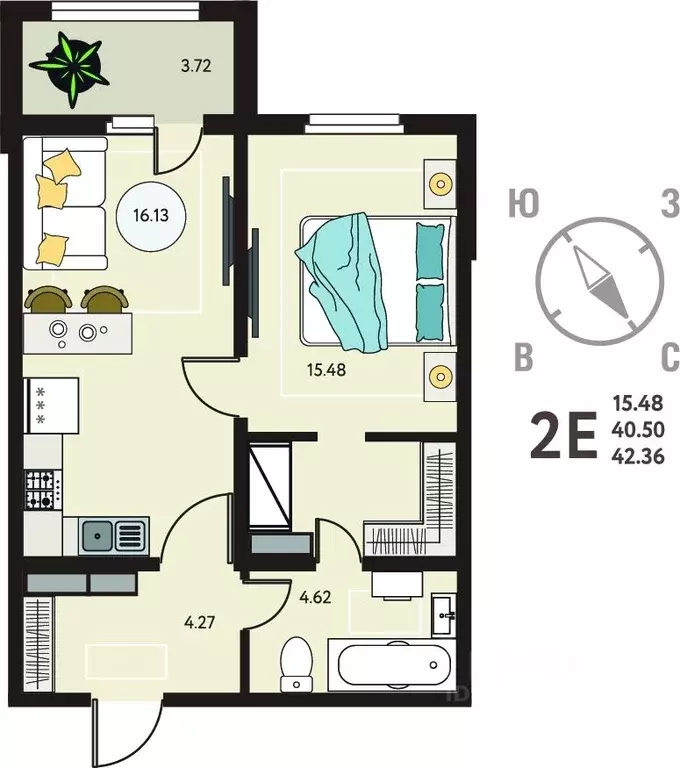 1-к кв. Липецкая область, Липецк Инстеп. Механизаторов жилой комплекс ... - Фото 1