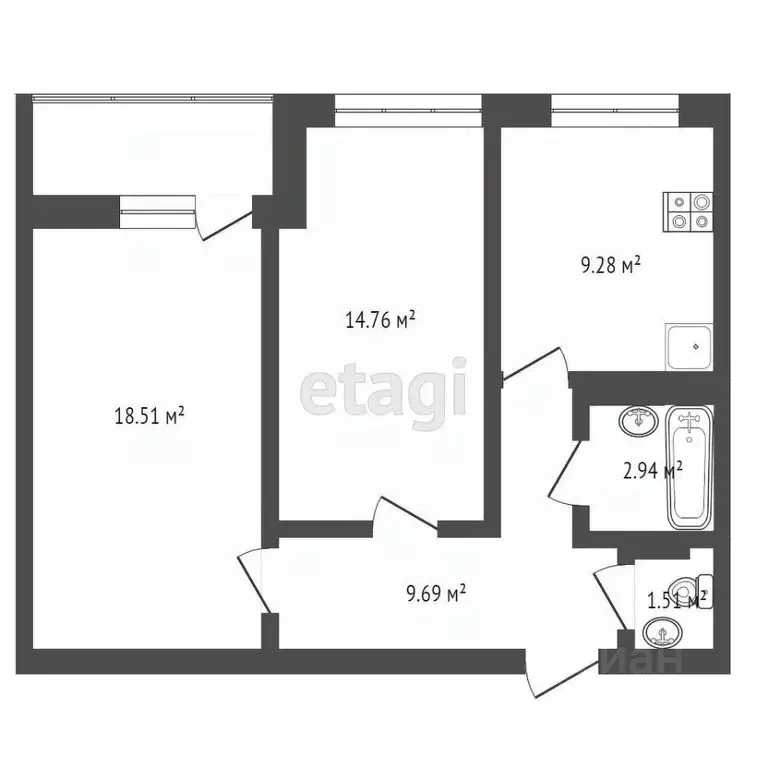 2-к кв. Ярославская область, Ярославль Красноборская ул., 38к3 (58.5 ... - Фото 1
