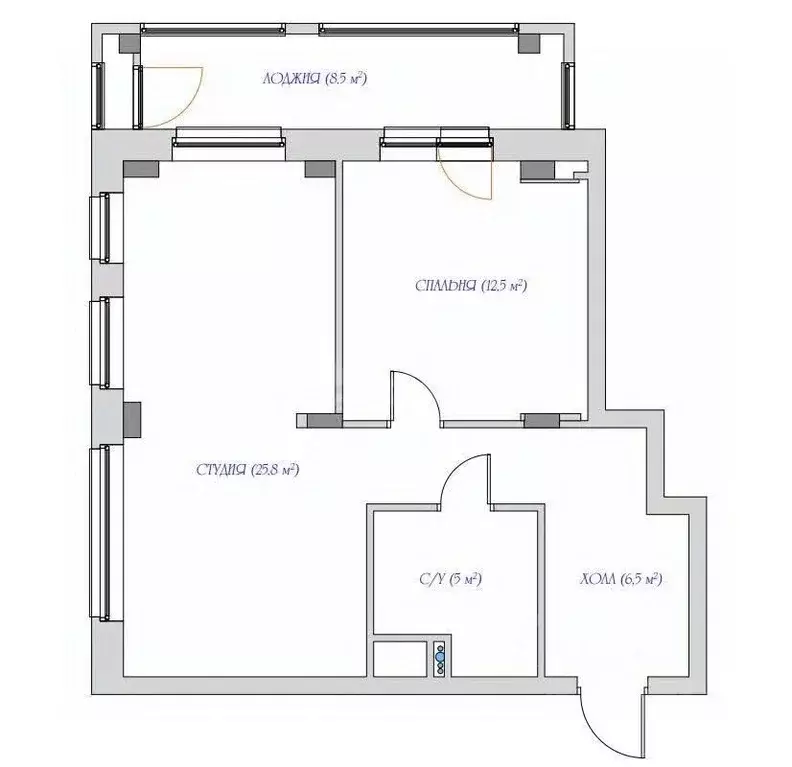 1-к кв. Тульская область, Тула Первомайская ул., 32А (85.3 м) - Фото 2