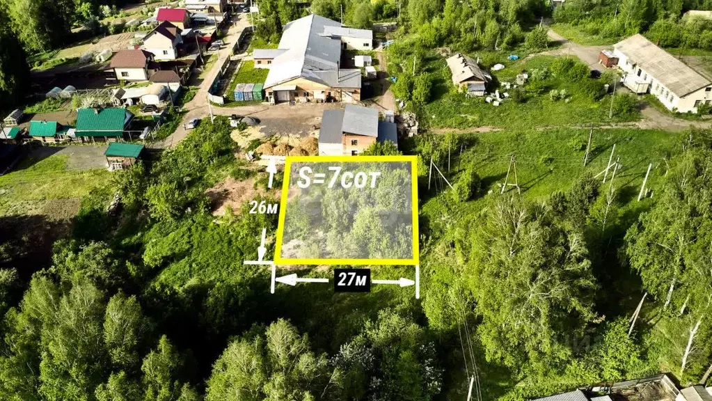 Участок в Томская область, Томск д. Лоскутово, Октябрьская ул. (7.0 ... - Фото 1