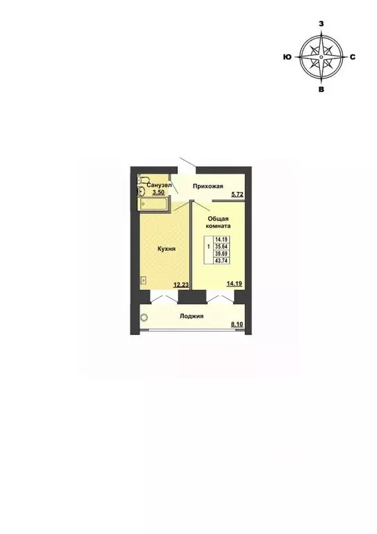 1-к кв. Марий Эл, Медведевский район, Руэмское с/пос, пос. Руэм ул. ... - Фото 1