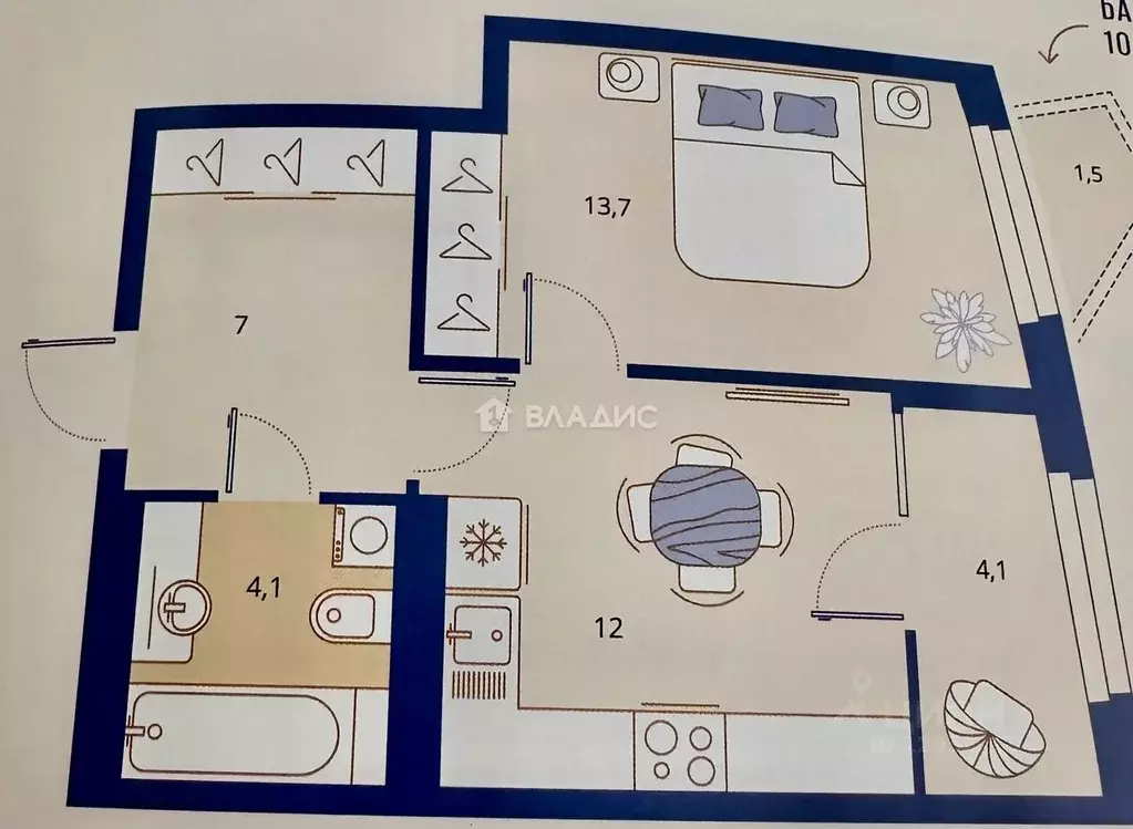 1-к кв. Пензенская область, Пенза ул. 65-летия Победы, 32 (42.4 м) - Фото 2