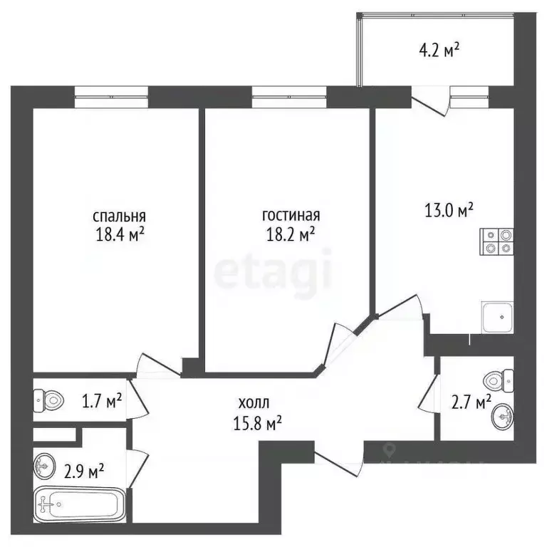 2-к кв. Ярославская область, Ярославль Ямская ул., 38 (76.6 м) - Фото 2