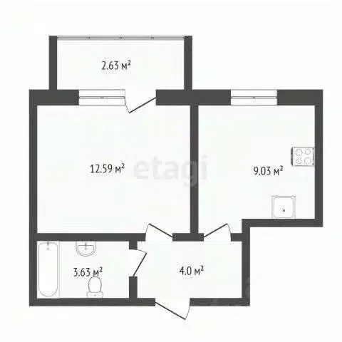 1-к кв. Калининградская область, Калининград Летняя ул., 72 (34.0 м) - Фото 2