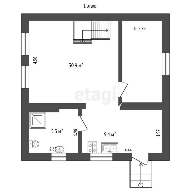 Дом в посёлок Виноградово, улица Ленина (77.8 м) - Фото 2