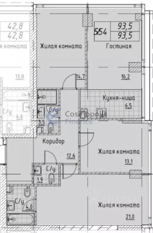 4-к кв. Москва Кутузовский проезд, 16С1 (93.5 м) - Фото 1