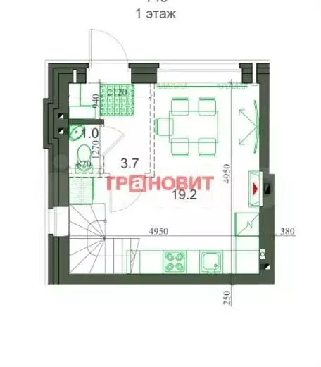 2-к. квартира, 45,8 м, 1/2 эт. - Фото 0