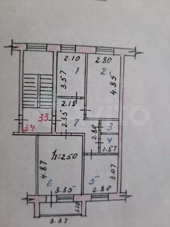 3-к. квартира, 58,6 м, 4/5 эт. - Фото 0