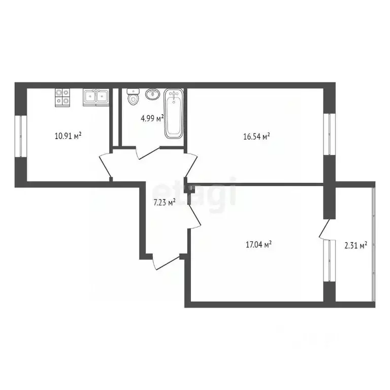 2-к кв. Крым, Симферополь ул. Батурина (59.0 м) - Фото 1