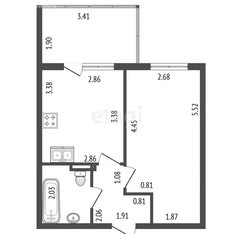 1-комнатная квартира: Колпино, Понтонная улица, 9к2 (29.9 м) - Фото 1
