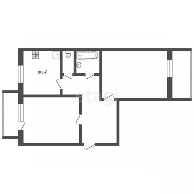 2-к кв. Тюменская область, Тюмень ул. Свердлова, 16 (62.6 м) - Фото 1