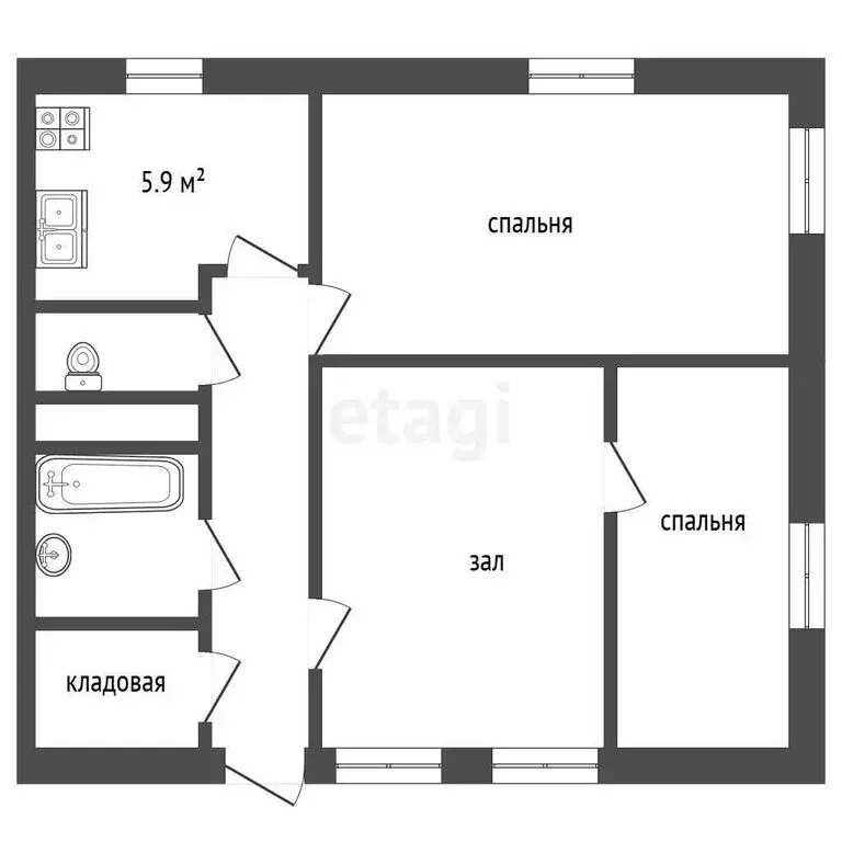 3-комнатная квартира: Орёл, улица Ленина, 24/26 (54.8 м) - Фото 0
