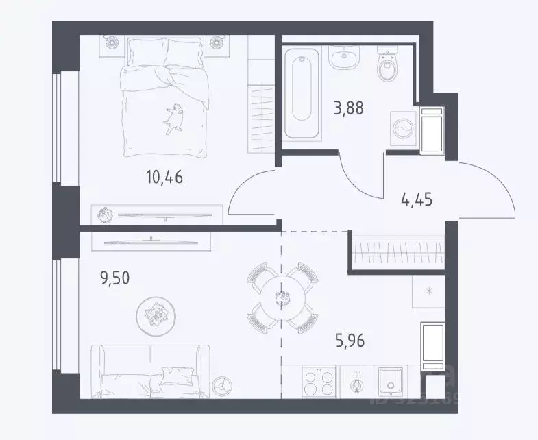 1-к кв. Московская область, Люберцы городской округ, Мирный пгт ул. ... - Фото 1