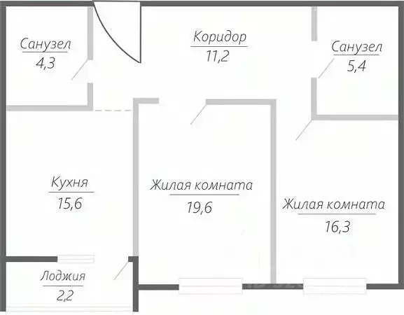 2-к кв. Самарская область, Тольятти ул. Фрунзе, 2В (74.6 м) - Фото 1