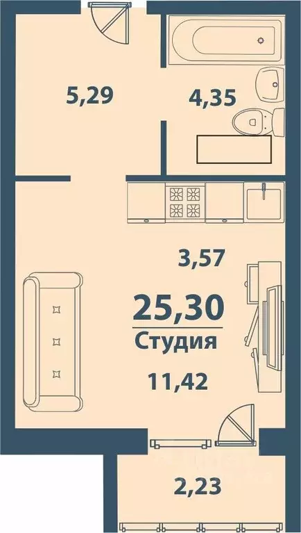 1-к кв. Ульяновская область, Ульяновск Киндяковка мкр, Заря жилой ... - Фото 0
