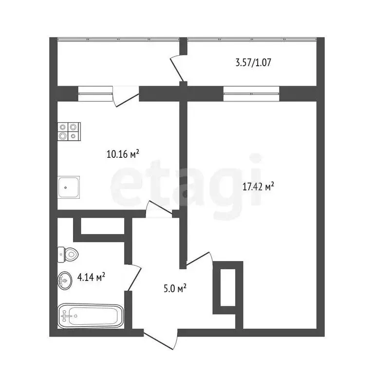 1-комнатная квартира: деревня Дударева, улица Сергея Джанбровского, 3 ... - Фото 1
