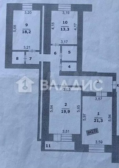 3-к. квартира, 97 м, 10/12 эт. - Фото 0