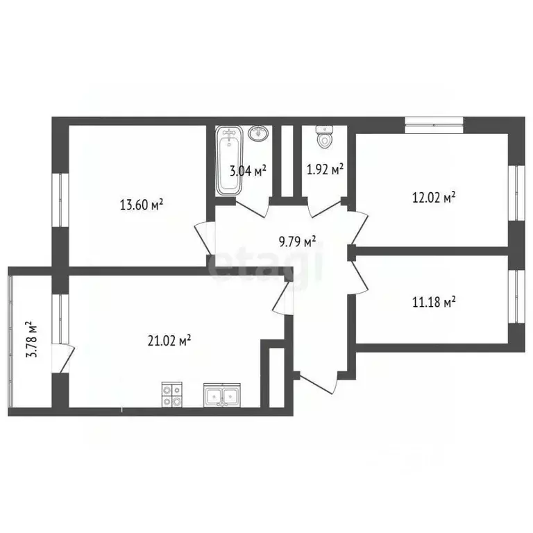 3-к кв. Московская область, Дмитров Имени В.Н. Махалина мкр, 39 (72.4 ... - Фото 2