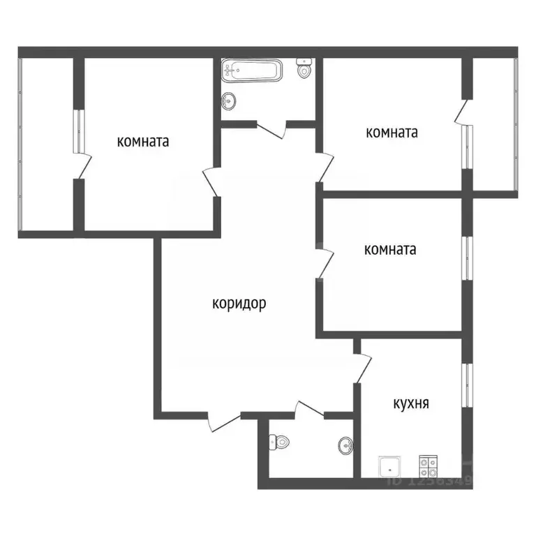 3-к кв. Воронежская область, Воронеж ул. 25 Января, 34Б (85.7 м) - Фото 2
