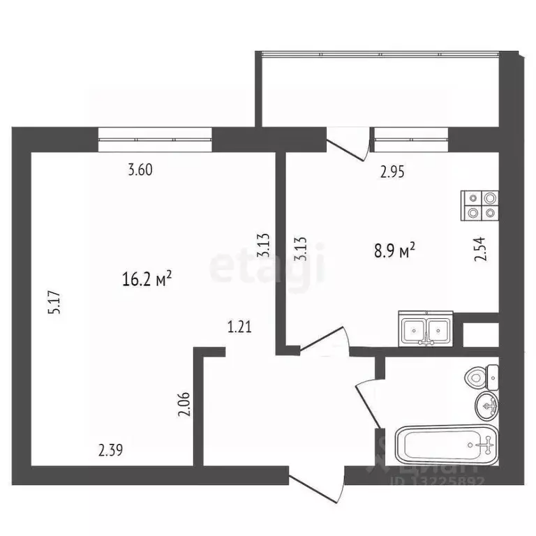 1-к кв. Вологодская область, пос. Майский ул. Новая, 1 (33.2 м) - Фото 2