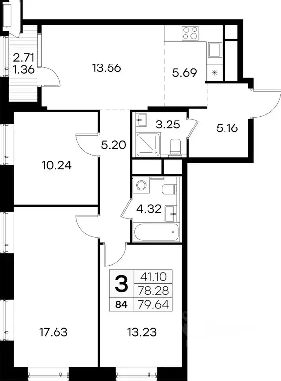 3-к кв. Нижегородская область, Нижний Новгород ул. Гаршина (79.64 м) - Фото 0