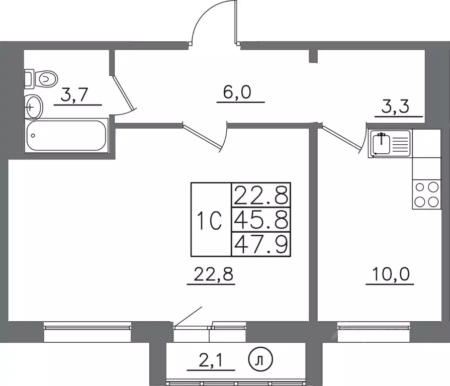 1-к кв. Иркутская область, Иркутск ИВАТУ городок, Авиатор жилой ... - Фото 1