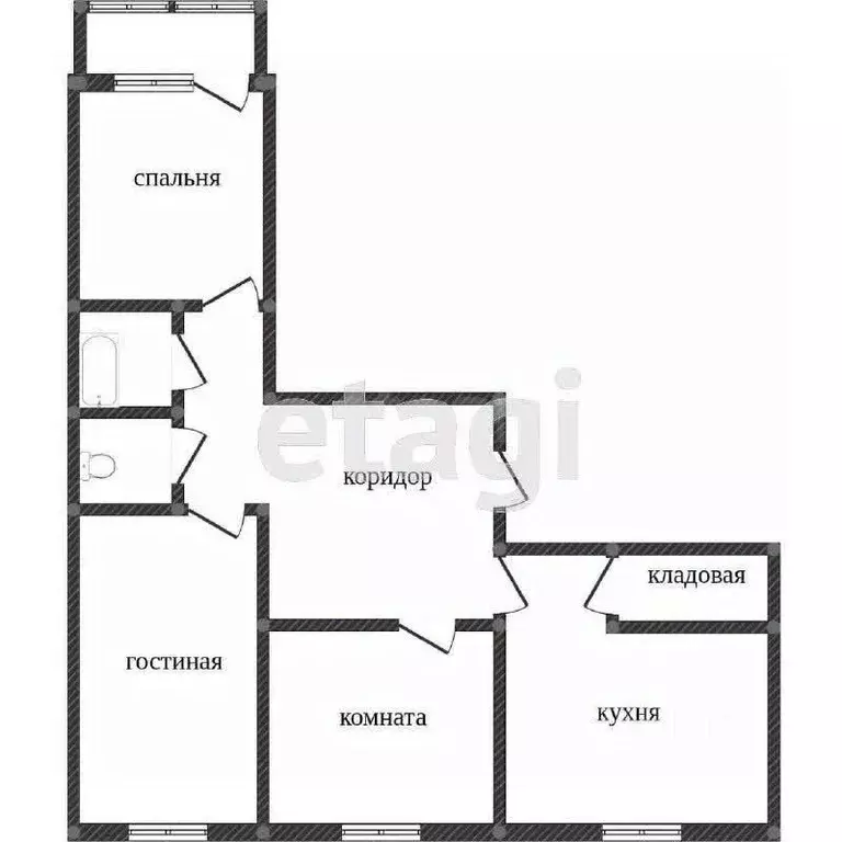 3-к кв. Курганская область, Курган Заозерный жилрайон, 5-й мкр, 30 ... - Фото 2