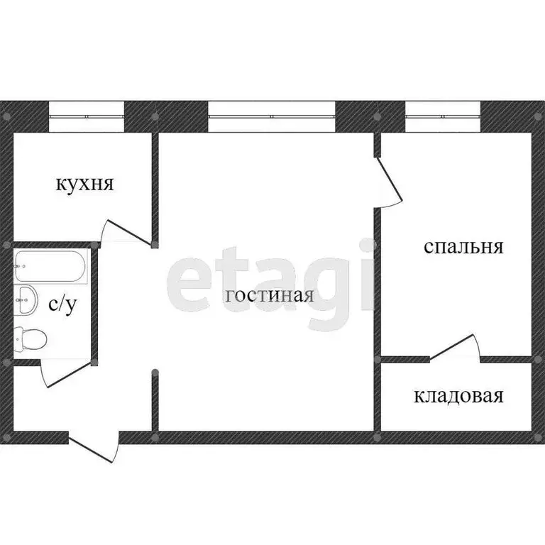 2-комнатная квартира: Миасс, улица Готвальда, 8 (45 м) - Фото 0