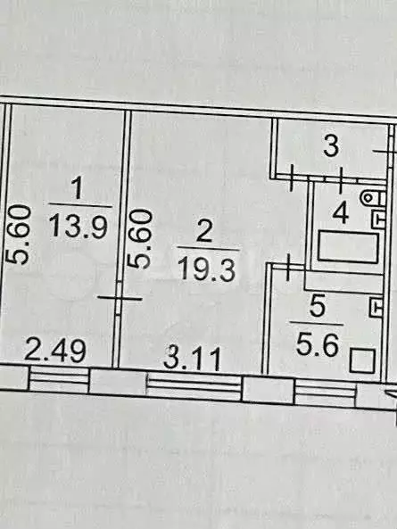 2-к. квартира, 45 м, 1/5 эт. - Фото 0