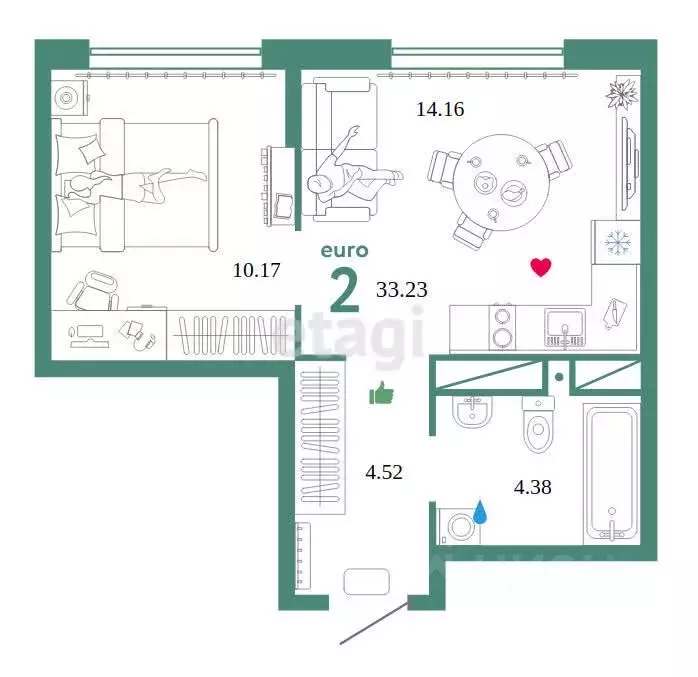 1-к кв. Свердловская область, Екатеринбург Сибирский мкр, Жилой ... - Фото 1