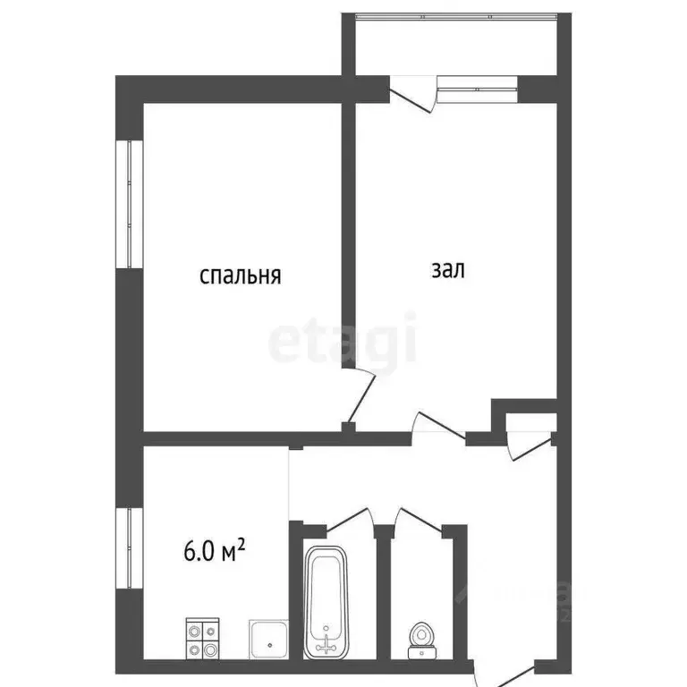 2-к кв. Ханты-Мансийский АО, Сургут ул. Мечникова, 8 (38.2 м) - Фото 1
