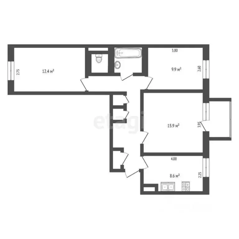 3-к кв. Камчатский край, Петропавловск-Камчатский ул. Петра Ильичева, ... - Фото 2