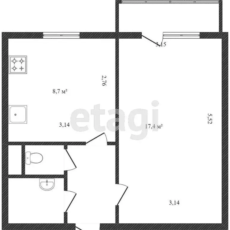 1-комнатная квартира: рабочий посёлок Разумное, улица Бельгина, 2А (34 ... - Фото 1