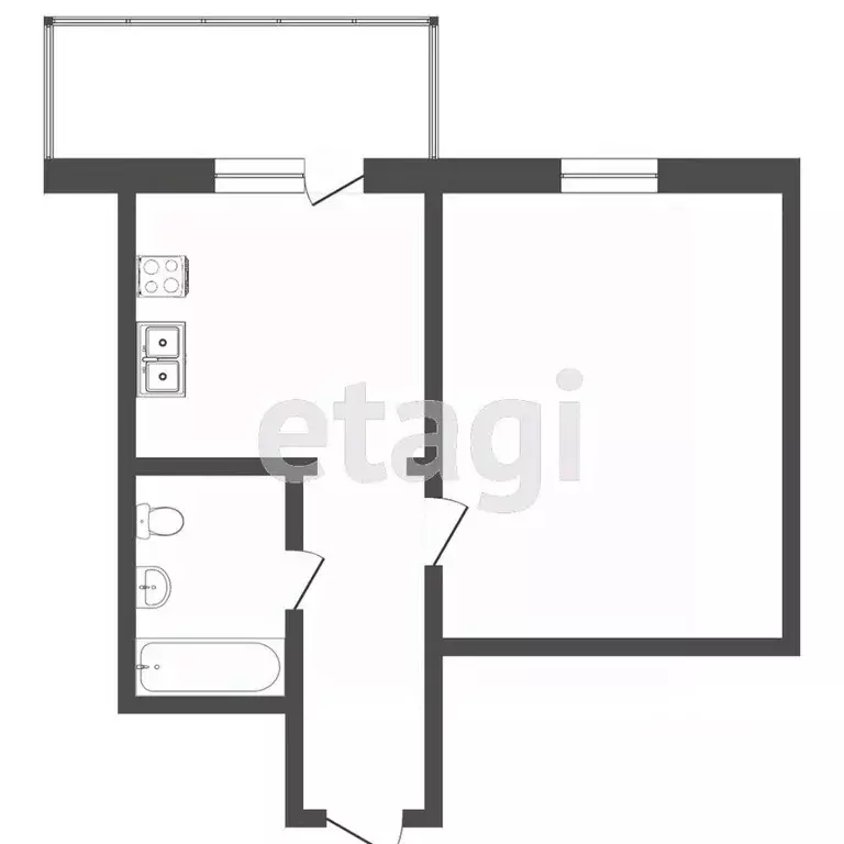 1-к кв. Тюменская область, Тюмень ул. Федюнинского, 54к2 (36.9 м) - Фото 2