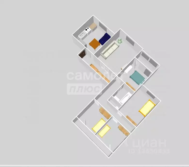 5-к кв. Ульяновская область, Ульяновск просп. Ленинского Комсомола, 1 ... - Фото 2