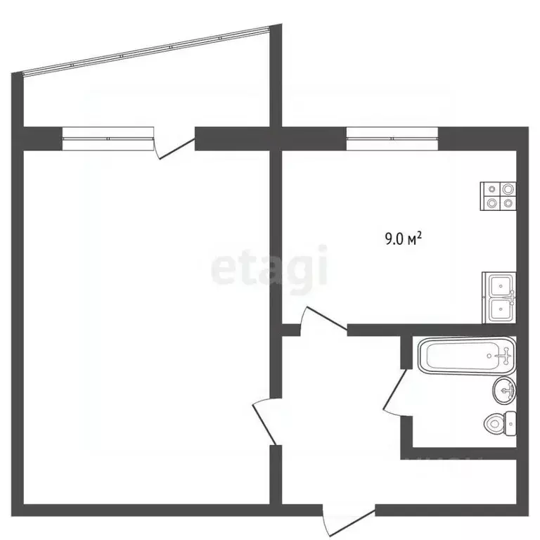 1-к кв. Владимирская область, Муром ул. Ленина, 131А (33.7 м) - Фото 2