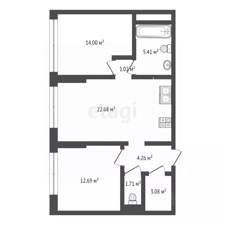 2-к кв. Ростовская область, Ростов-на-Дону Казахская ул., 89б (64.5 м) - Фото 2