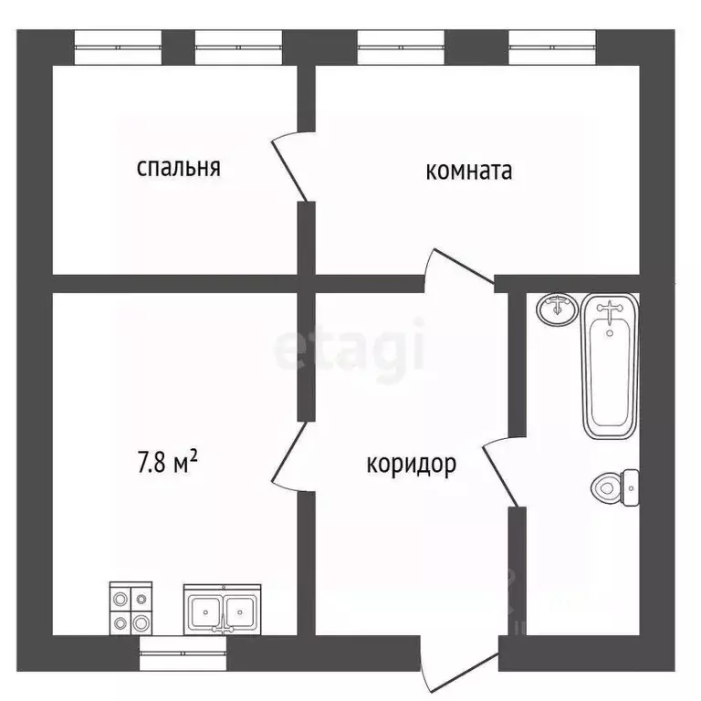 2-к кв. Крым, Бахчисарай ул. Скалистая, 10 (54.5 м) - Фото 2