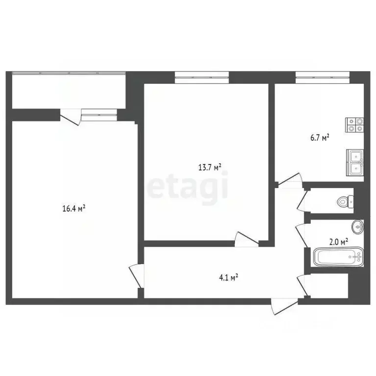 2-к кв. Ярославская область, Ярославль ул. Титова, 14к2 (43.2 м) - Фото 0